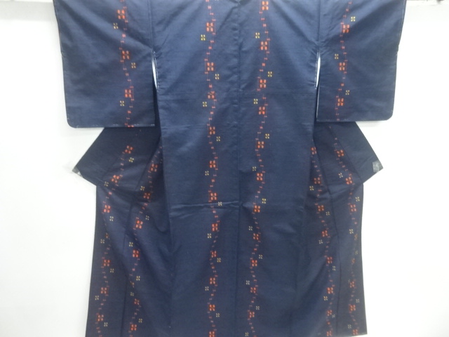 JAPANESE KIMONO / TSUMUGI / WOVEN FLOWER